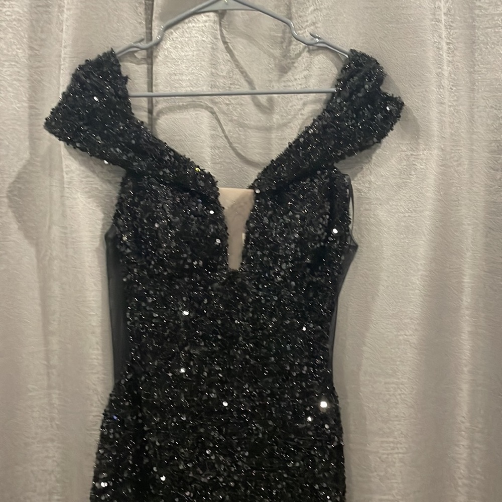Cinderella Divine Sequin black evening gown